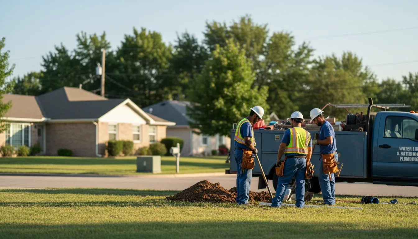 Residential water line and bathroom plumbing service in Hawk Point, MO